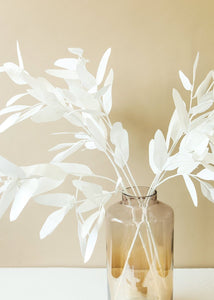 Artificial Eucalyptus Leaves in White - 33"