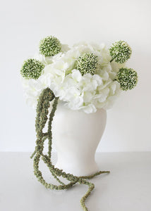 Fake Allium Flower in Cream Green - 17.5"