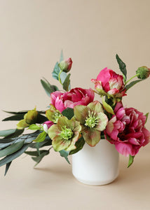 Fuchsia Real Touch Peony with Flower Bud