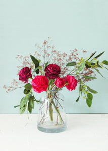 Artificial Seeded Eucalyptus Spray in Green Burgundy - 19" Tall