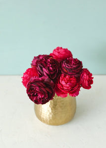 Gold Hammered Aluminum Flower Pot