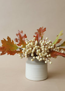 Fake Christmas Berries Pick in Cream Beige - 9"