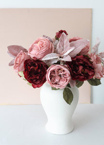 Artificial Peony Fall Flower in Burgundy