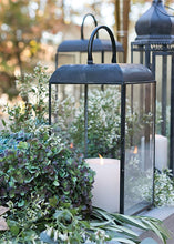 Load image into Gallery viewer, Metal and Glass Candle Lantern in Black
