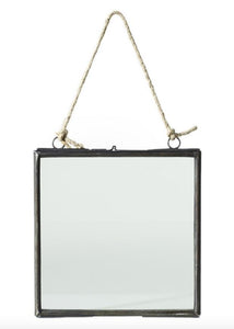 Decorative Hanging Metal and Glass Floating Frame - 6.5" Tall x 6" Wide