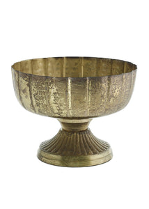 Distressed Gold Metal Compote Bowl