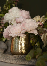 Load image into Gallery viewer, Gold Hammered Aluminum Flower Pot
