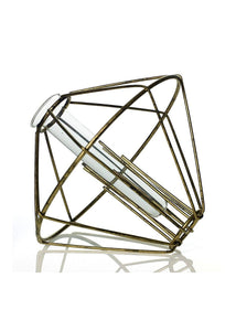 Geometric Metal Vector Vase - 5.25" Tall