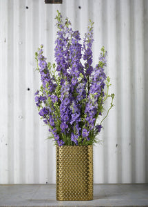 Ceramic Pocket Vase in Gold Hobnail - 7.75" Tall