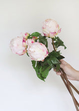 Load image into Gallery viewer, Cream Fuchsia Faux Closed Peony with Bud
