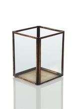 Load image into Gallery viewer, Copper Metal &amp; Glass Votive Holder
