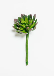 Fake Succulent Pick in Green Burgundy - 4" Wide