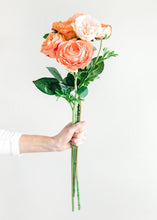 Load image into Gallery viewer, Real Touch Peach Coral Faux Ranunculus
