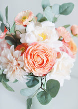 Load image into Gallery viewer, Real Touch Peach Coral Faux Ranunculus
