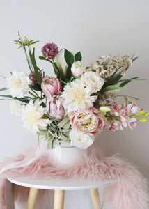 Cream Blush Dahlia Silk Flower Stem - 19"