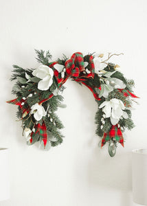 Flocked Lambs Ear Leaf Spray in Grey Green - 28" Tall