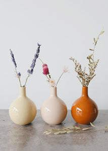 Handmade Earthenware Blush Vase by Franca- 5" Tall