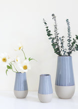 Load image into Gallery viewer, Slate Blue Ceramic Bud Vase 9.75” Tall
