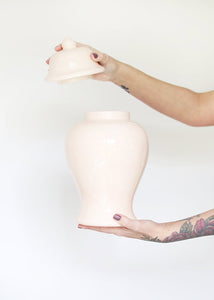 Blush Pink Ginger Jar - 13.5" Tall