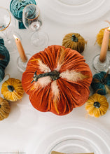 Load image into Gallery viewer, Set of 4 Mini Velvet Pumpkins in Fall Colors - 3.25" Tall
