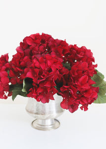 Fake Hydrangea Bush in Burgundy - 25"
