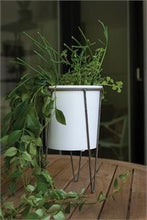 Load image into Gallery viewer, Ceramic White Cassa Plant Stand - 10.75&quot; Tall

