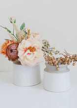 Load image into Gallery viewer, Brown and Beige Ceramic Flower Crock - 4.25&quot;
