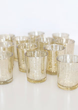 Load image into Gallery viewer, Gold Mercury Glass Votive Candle Holder - David Tutera -2.5&quot; Tall
