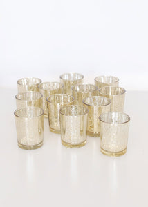 Gold Mercury Glass Votive Candle Holder - David Tutera -2.5" Tall