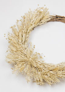 Dried Grass and Grain Hoop Grapevine Wreath - 18"