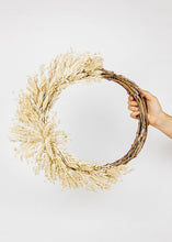Load image into Gallery viewer, Dried Grass and Grain Hoop Grapevine Wreath - 18&quot;
