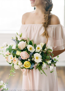 Faux Poppy Flowers in White