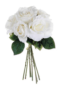 Cream White Rose Silk Bouquet