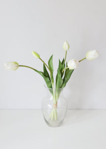 Artificial Real Touch Bundle of Cream Tulips - 18" Tall