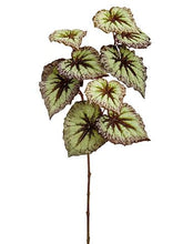 Load image into Gallery viewer, Flocked Fake Begonia Leaves in Purple Green
