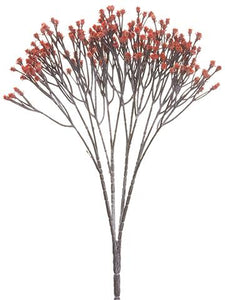 Coral Red Real Touch Baby's Breath Flowers Bush