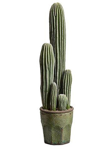 Fake Column Cactus Plant in Terra Cotta Pot - 25"