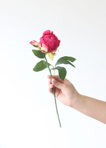 Artificial Flower Peony Bud in Fuchsia - 18" Tall