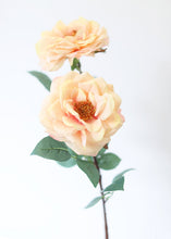 Load image into Gallery viewer, Peach Blush Real Touch Flower Large Open Rose - 27" Tall
