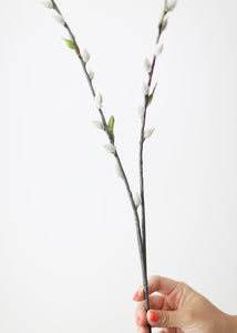 Artificial Pussy Willow Spray in Gray - 36"