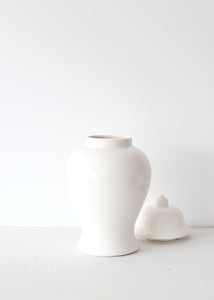 Glossy White Ginger Jar - 13.5" Tall
