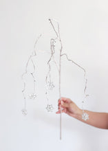 Load image into Gallery viewer, Silver Mini Hanging Stars Christmas Ornament Branch - 37" Tall
