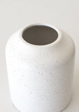 Load image into Gallery viewer, Speckled White Cylinder Vase - 5.75" Tall
