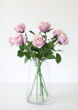 Load image into Gallery viewer, Half Opening Silk Rose in Lavender - 26&quot; Tall
