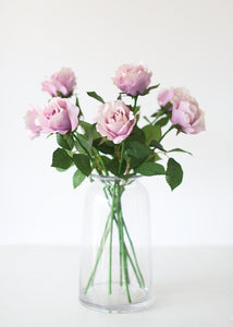 Half Opening Silk Rose in Lavender - 26" Tall