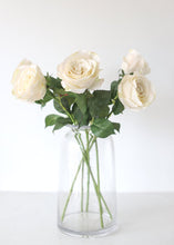 Load image into Gallery viewer, Half Open Artificial Rose in Beige Cream - 22&quot; Tall
