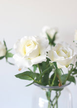 Load image into Gallery viewer, Half Opening Silk Rose in White - 26&quot; Tall
