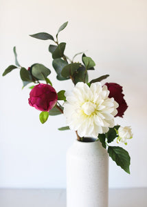 Fake Flowers Dahlia in White - 17"