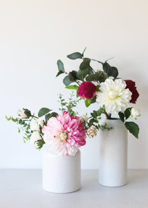 Fake Flowers Dahlia in White - 17"