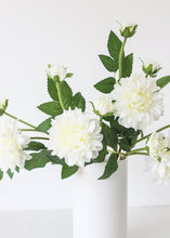 Load image into Gallery viewer, Cream Artificial Dahlia Flowers
